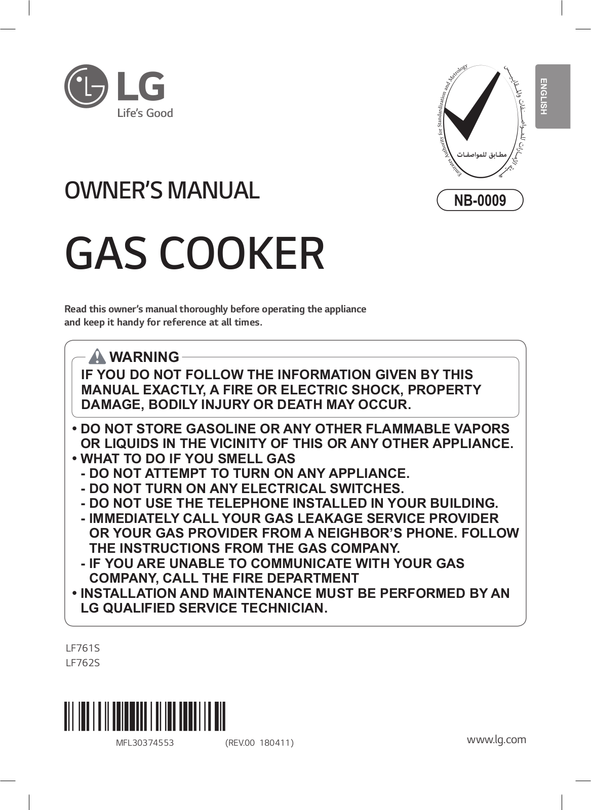 LG LF761S Owner’s Manual