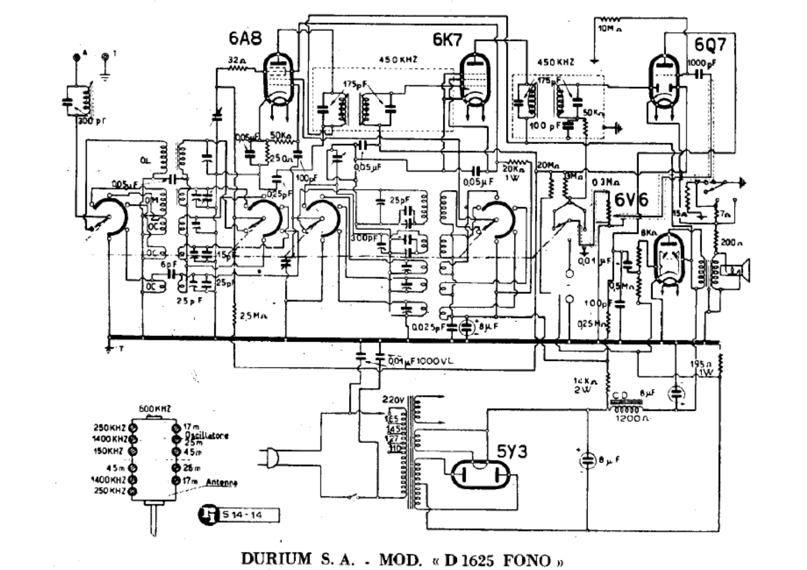 Durium d1625 schematic