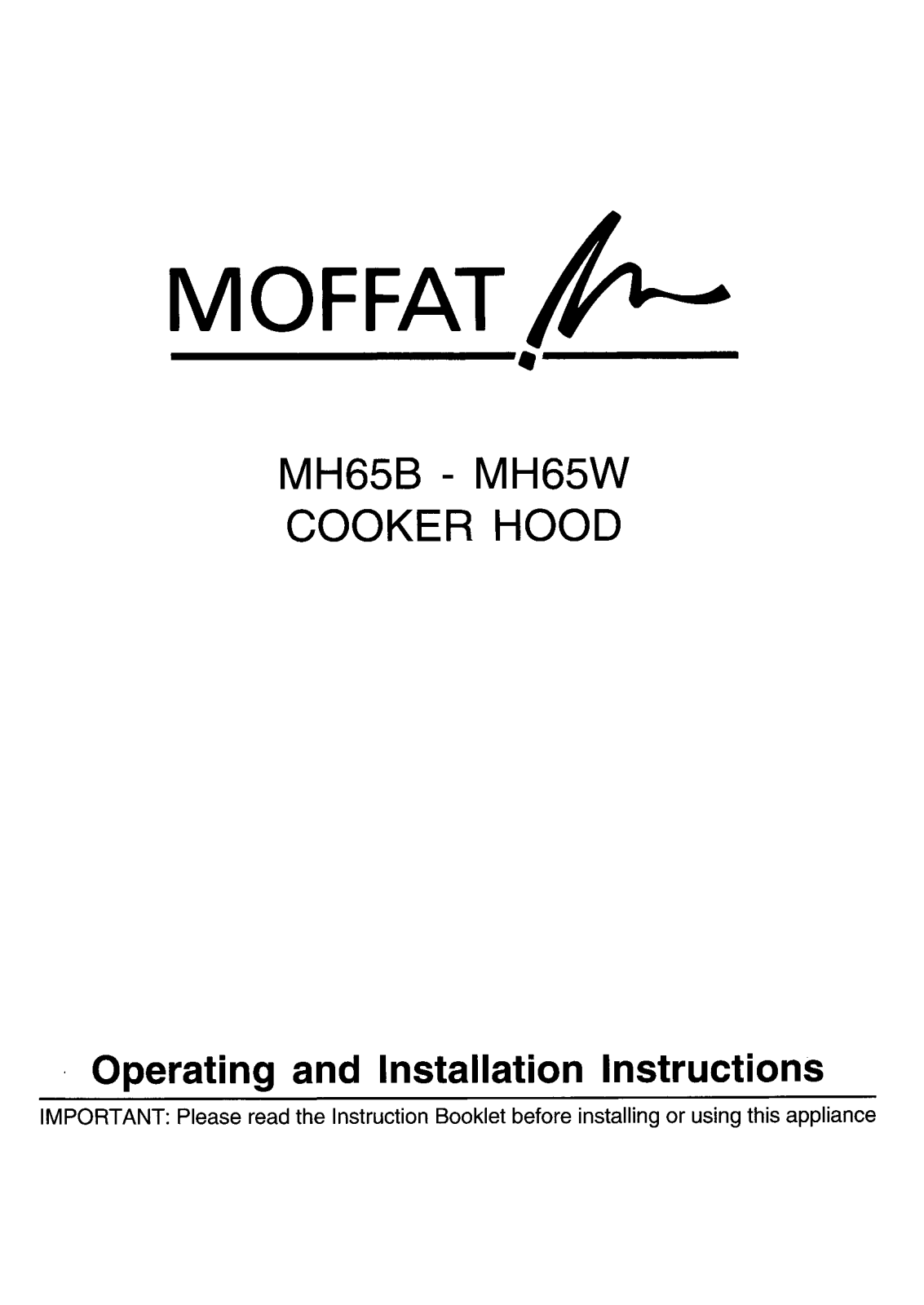 Parkinson Cowan MH65W, MH65B User Manual