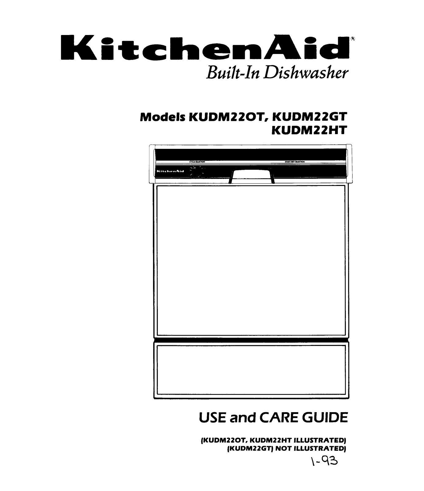 KitchenAid KUDM22HT, KUDM22GT, KUDM22OT User Manual