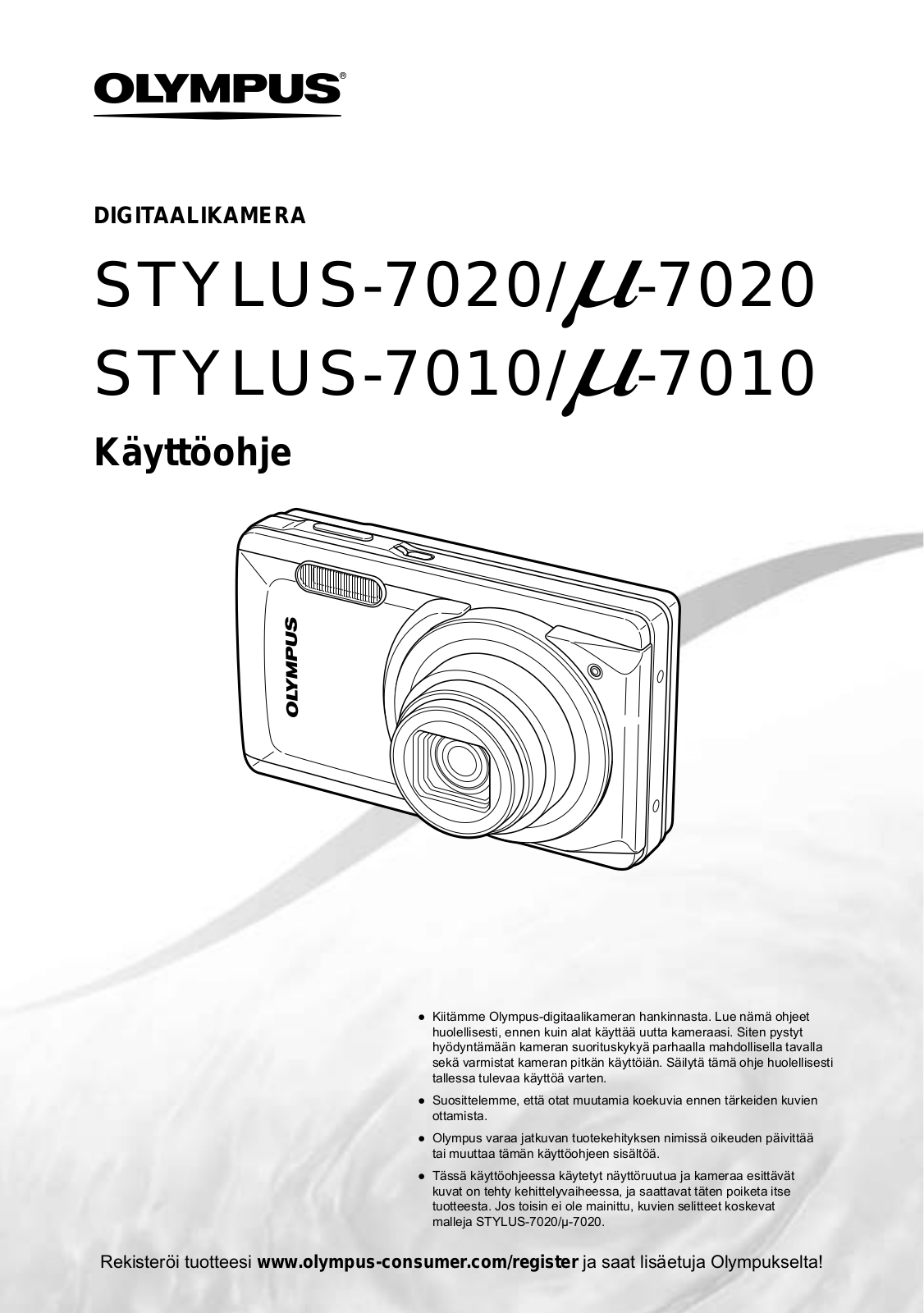 Olympus STYLUS-7020, µ-7020, STYLUS-7010, µ-7010 User Manual