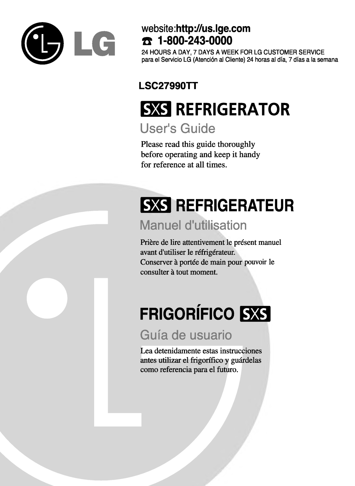 LG LSC27991TT User Manual