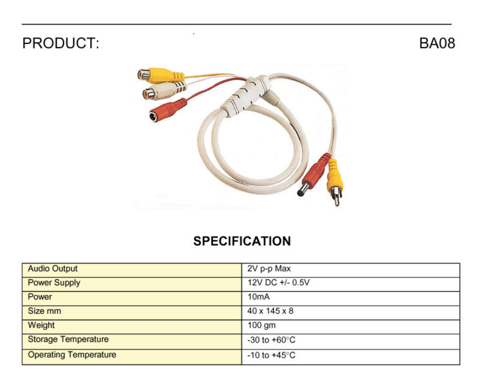 COP-USA BA08 Specsheet