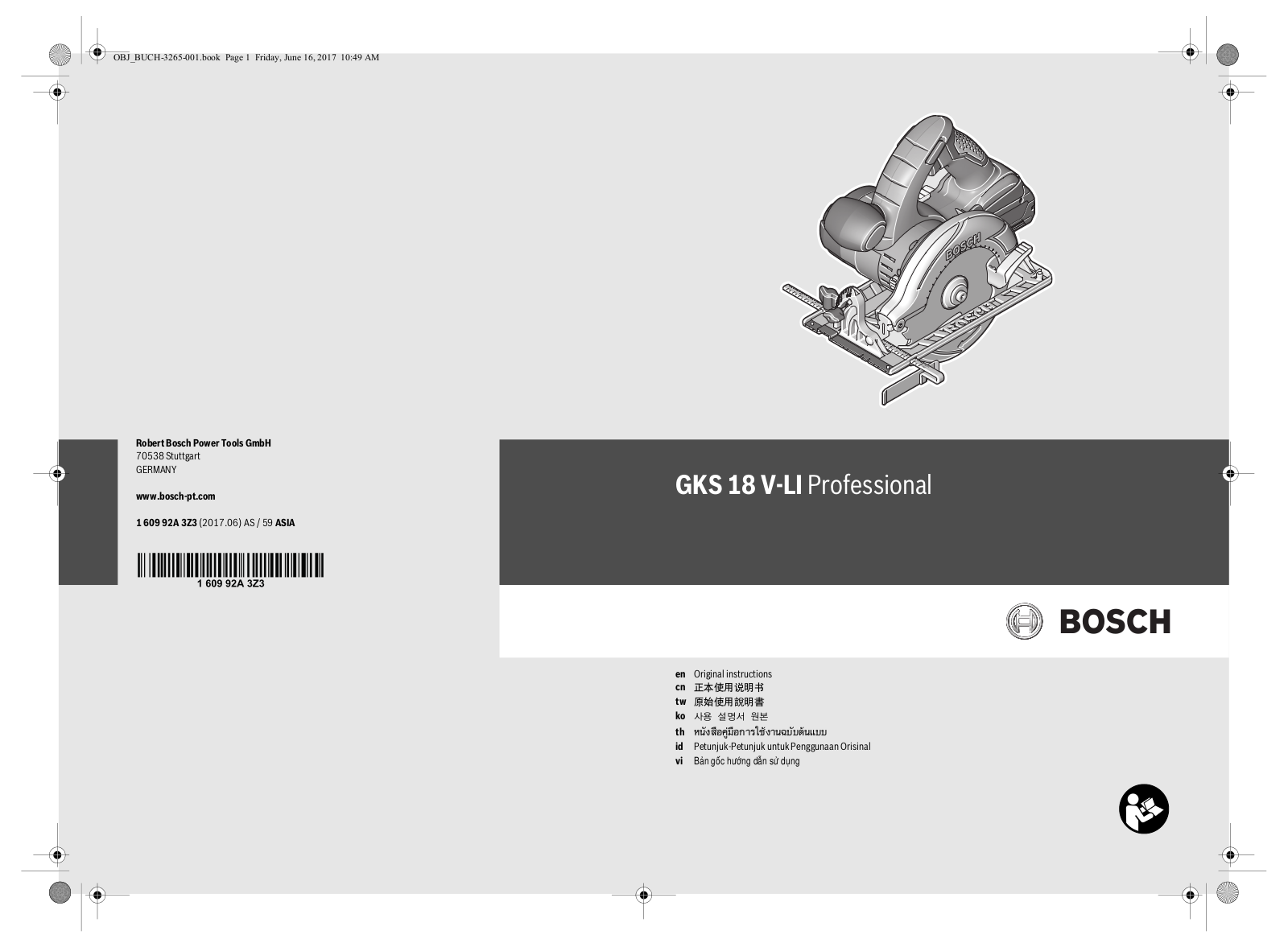 Bosch GKS 18V-LI User Manual