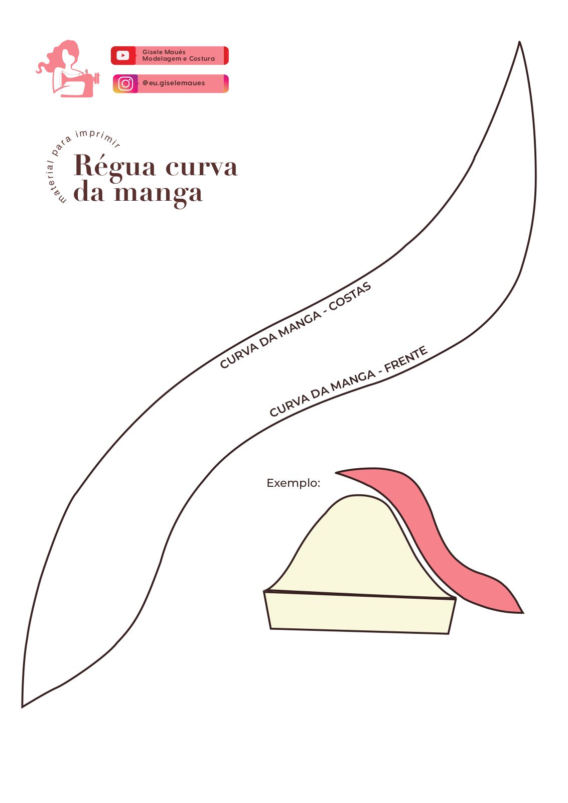 Faça suas reguas de modelagem PDF Modelos para recortar