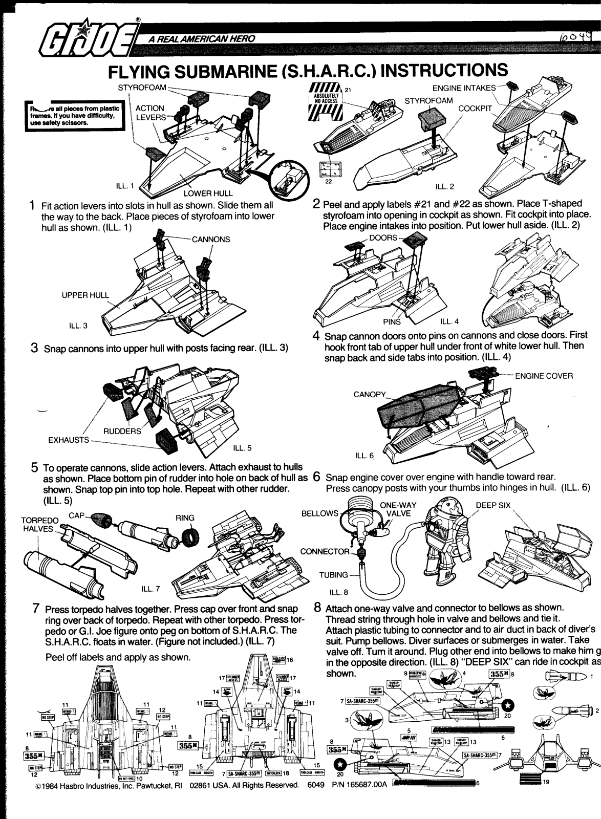 HASBRO GIJOE Flying Submarine User Manual