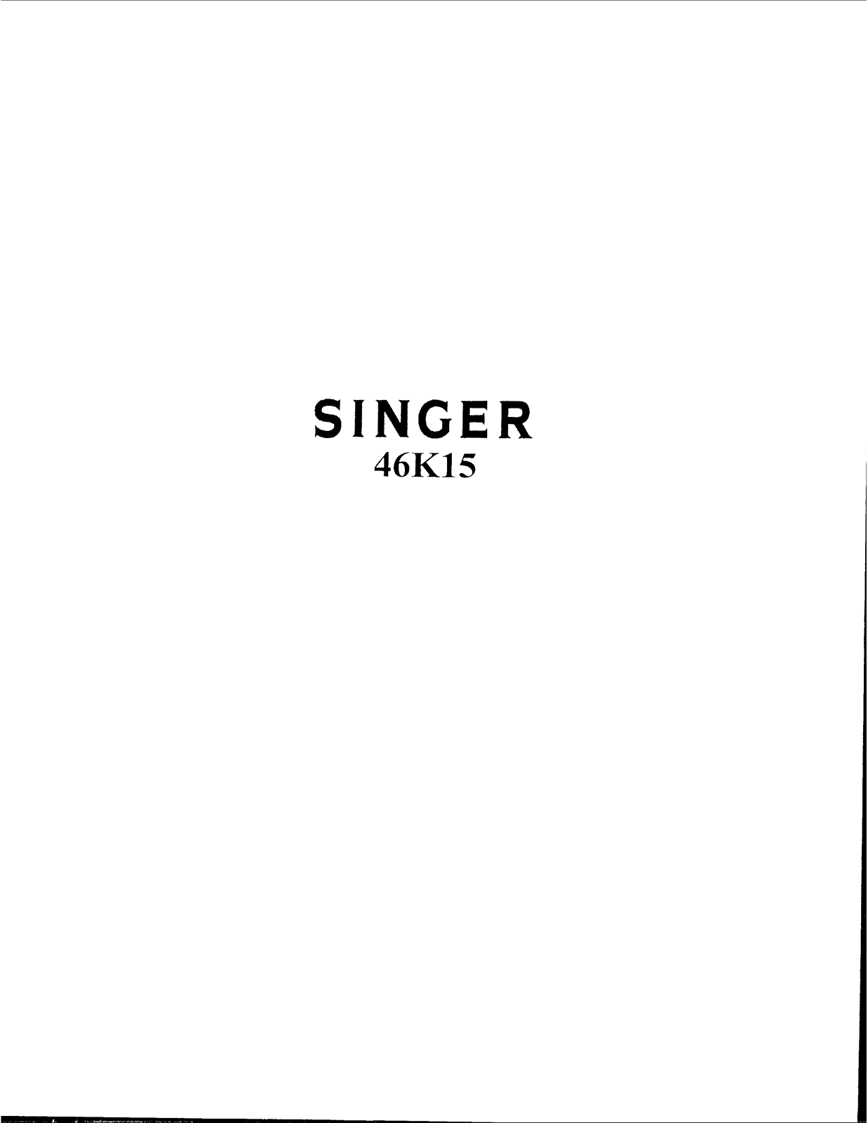 Singer 46K15 User Manual