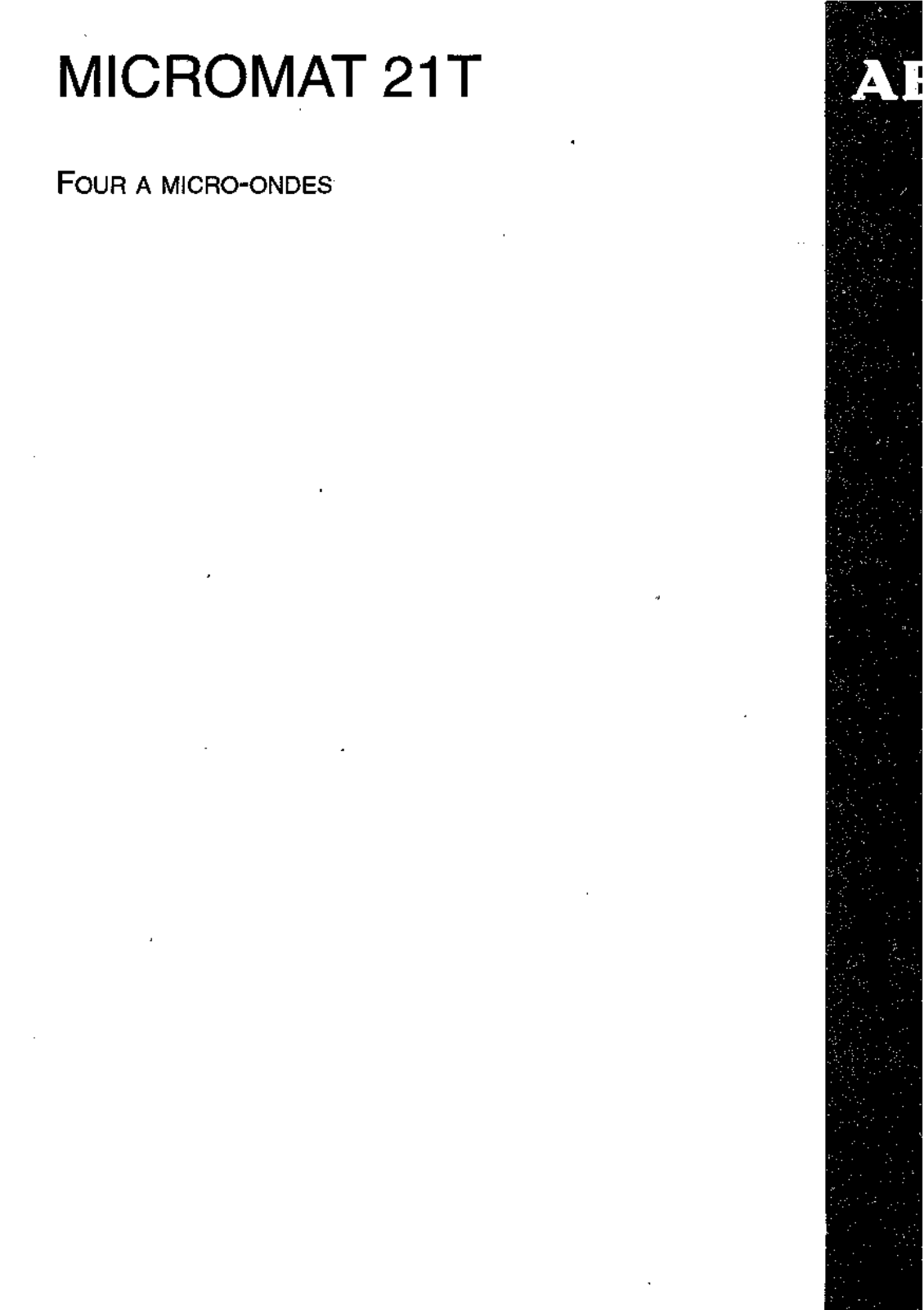 Aeg Micromat 21-T Operating instructions