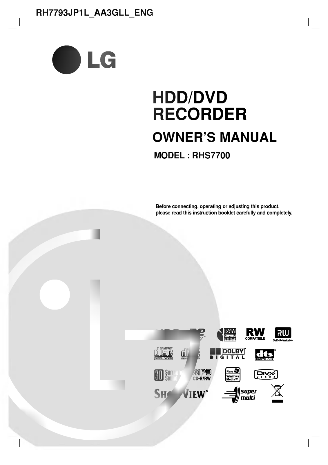 LG RH7793JP1L User Guide - ManualMachine.com