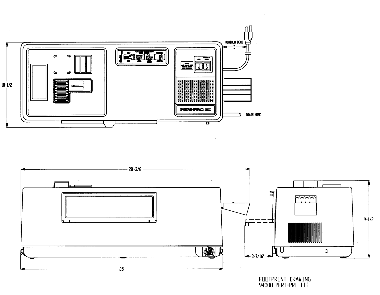 Air 94000 PERI-PRO III Footprint Drawing