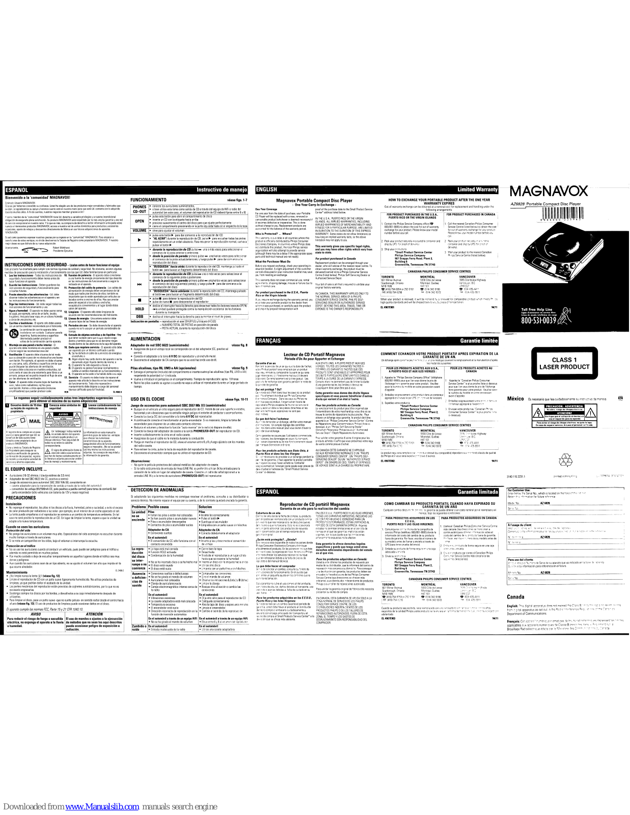 Magnavox AZ6828/17, AZ6828 User Manual