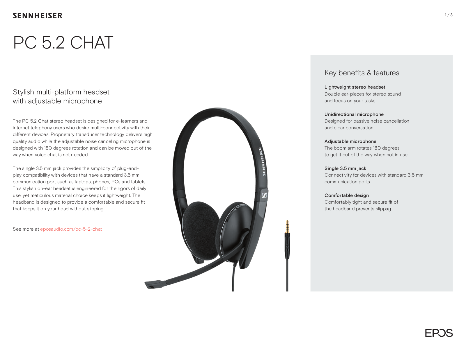 Sennheiser PC 5.2 Chat User Manual