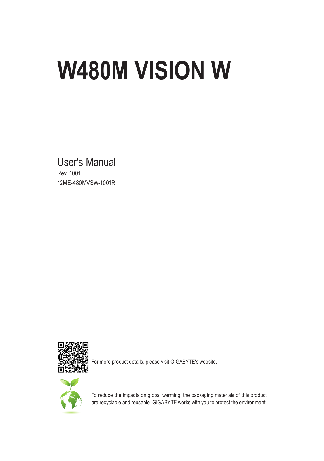 Gigabyte W480M Vision W operation manual