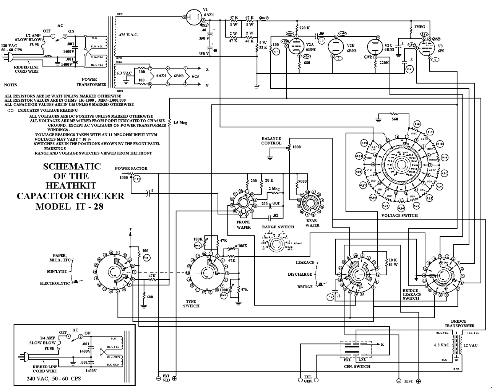 Heath Company IT-28 Schematic