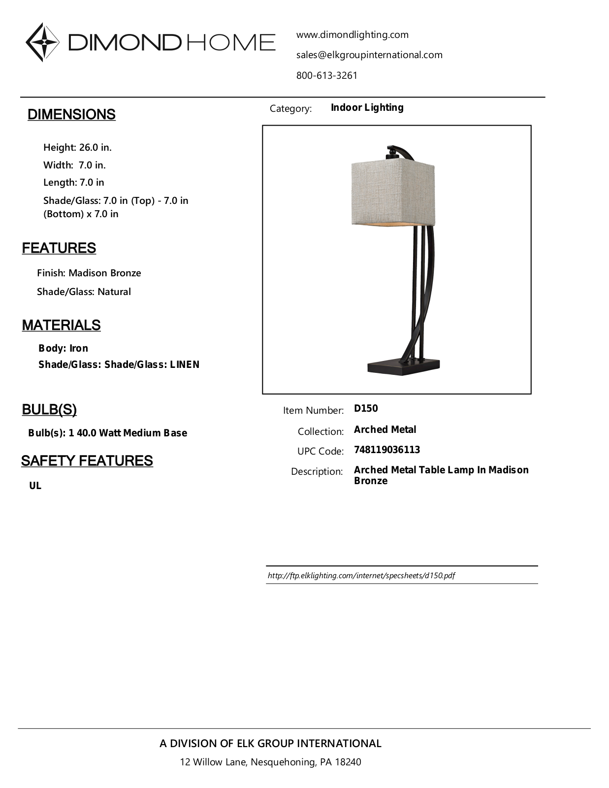 ELK Home D150 User Manual