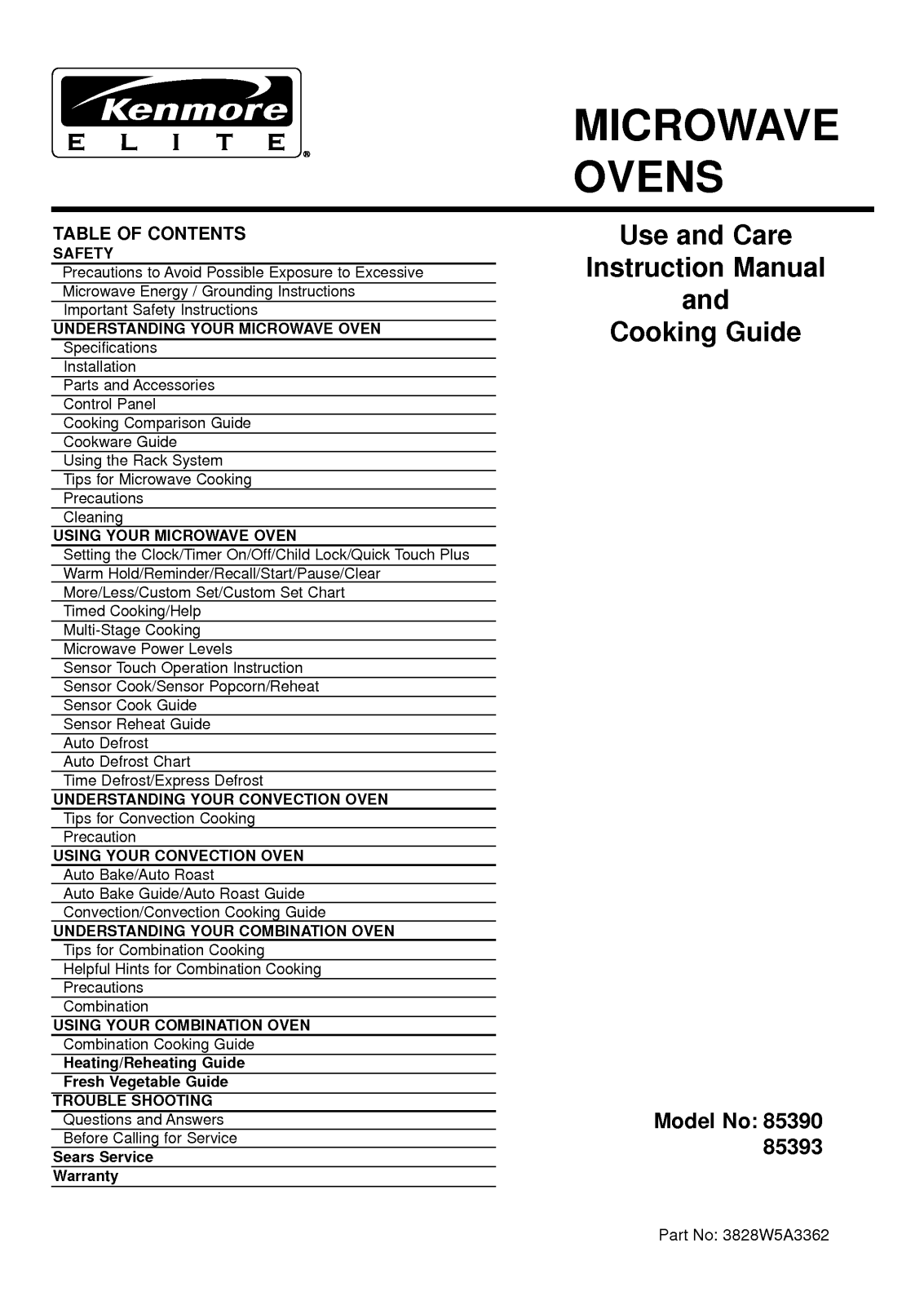 LG 85390, 85393 User Manual