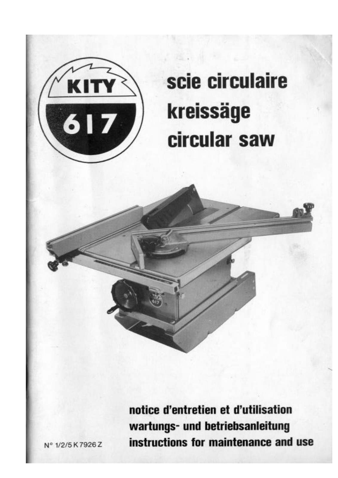 KITY SCIE CIRCULAIRE 617 User Manual