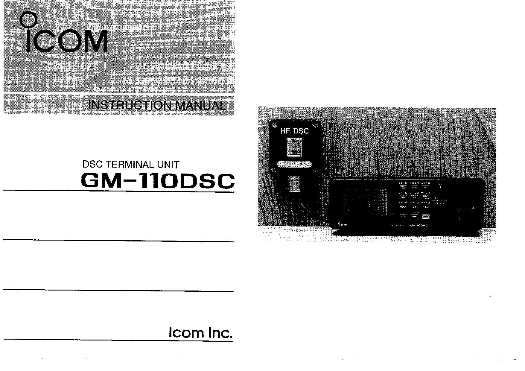 Icom GM-110DSC User Manual