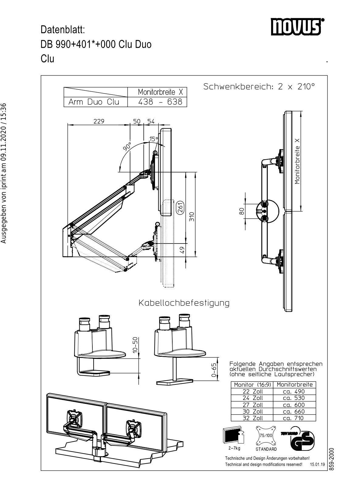 NOVUS 9904019000, 9904018000, 9904011000 Technical drawing - ManualMachine.com