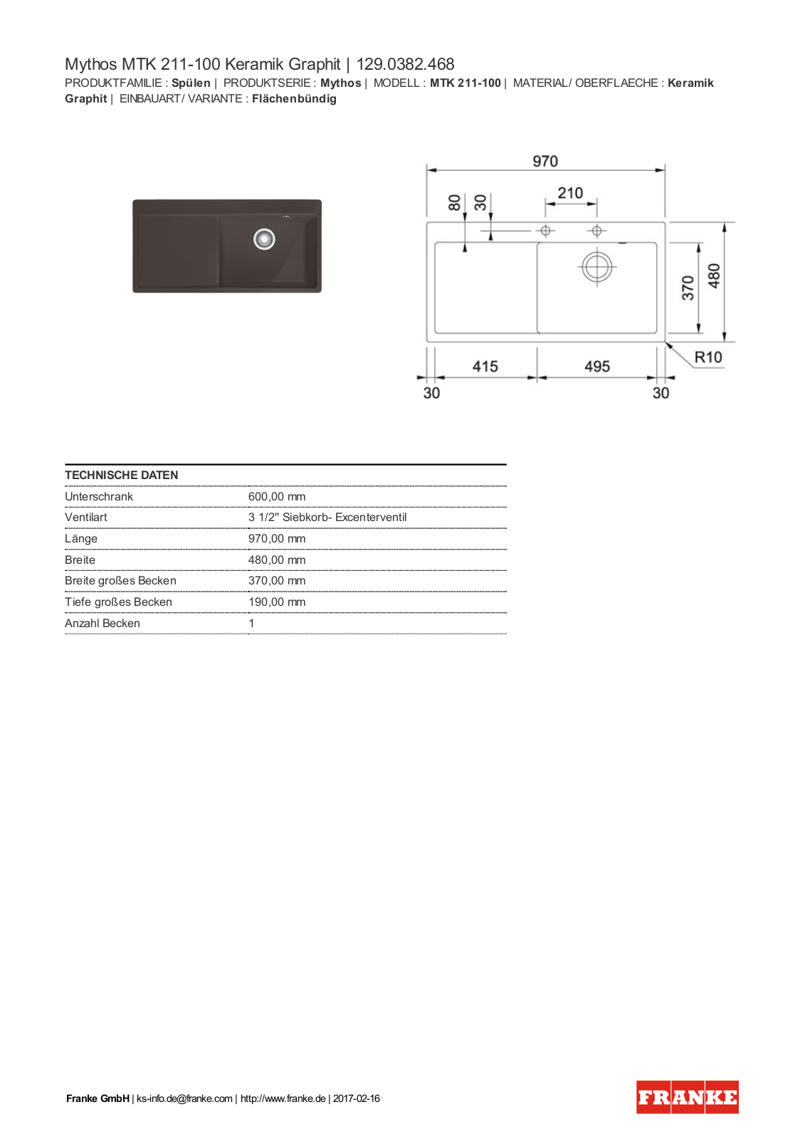 Franke 129.0382.468 Service Manual