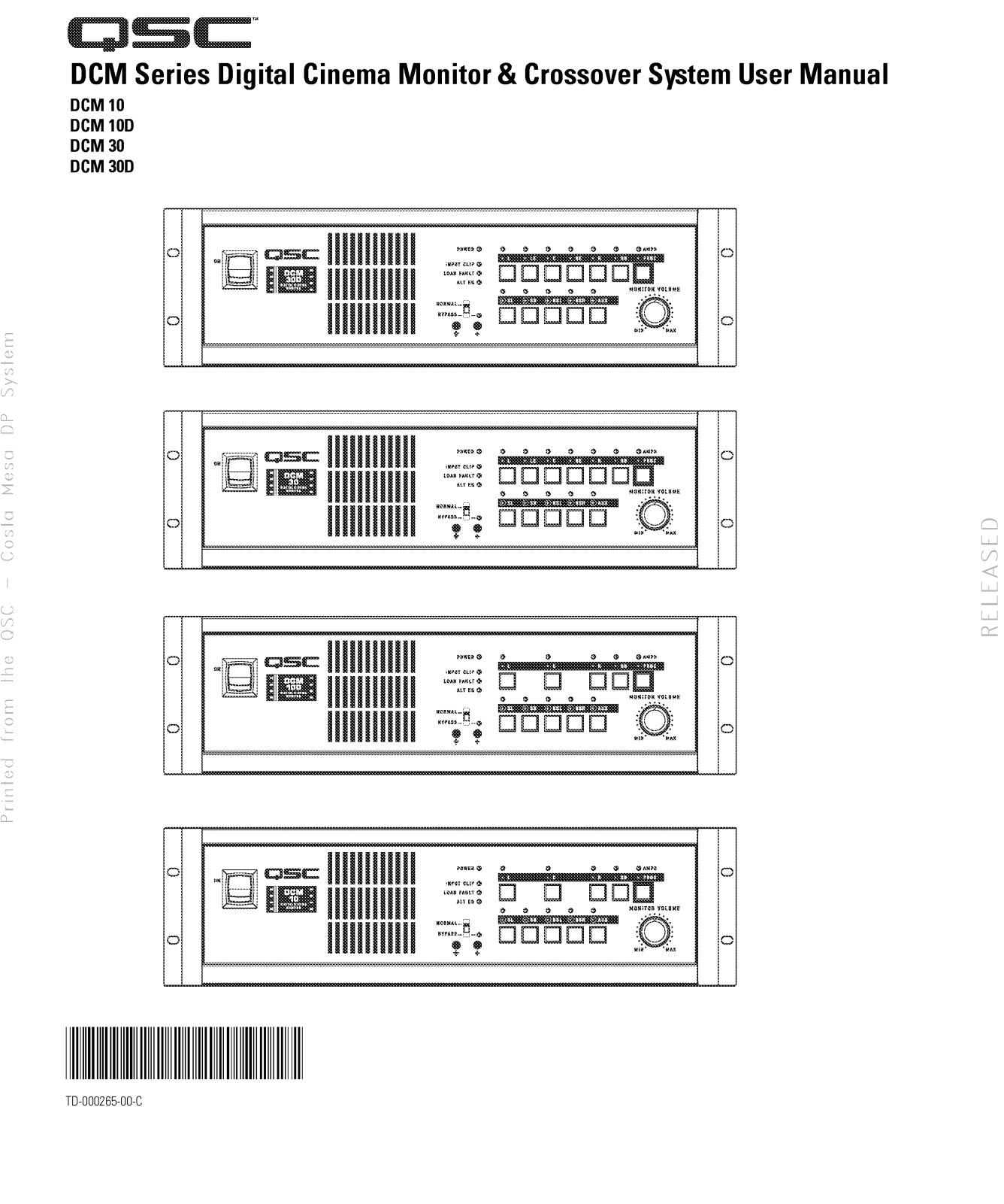 QSC DCM 10D, DCM 30D Owner's Manual