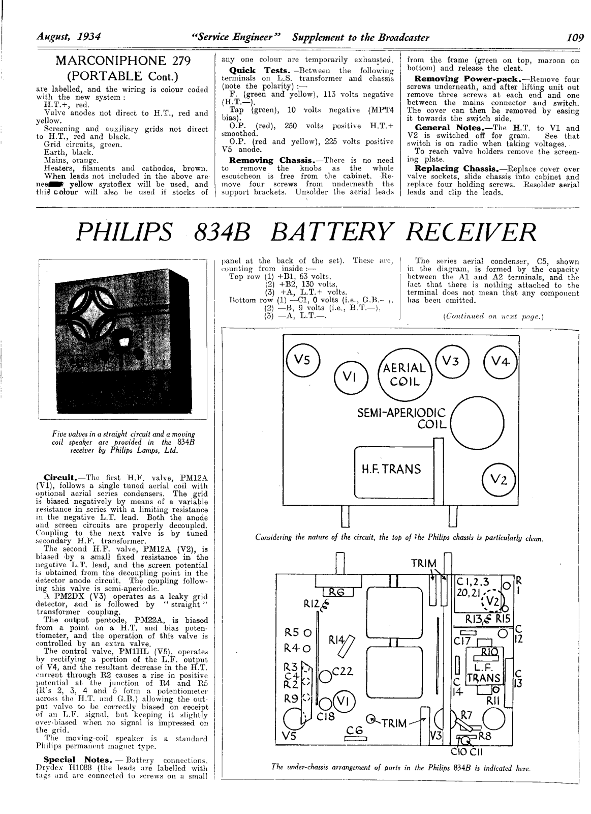 Philips 834-B Service Manual