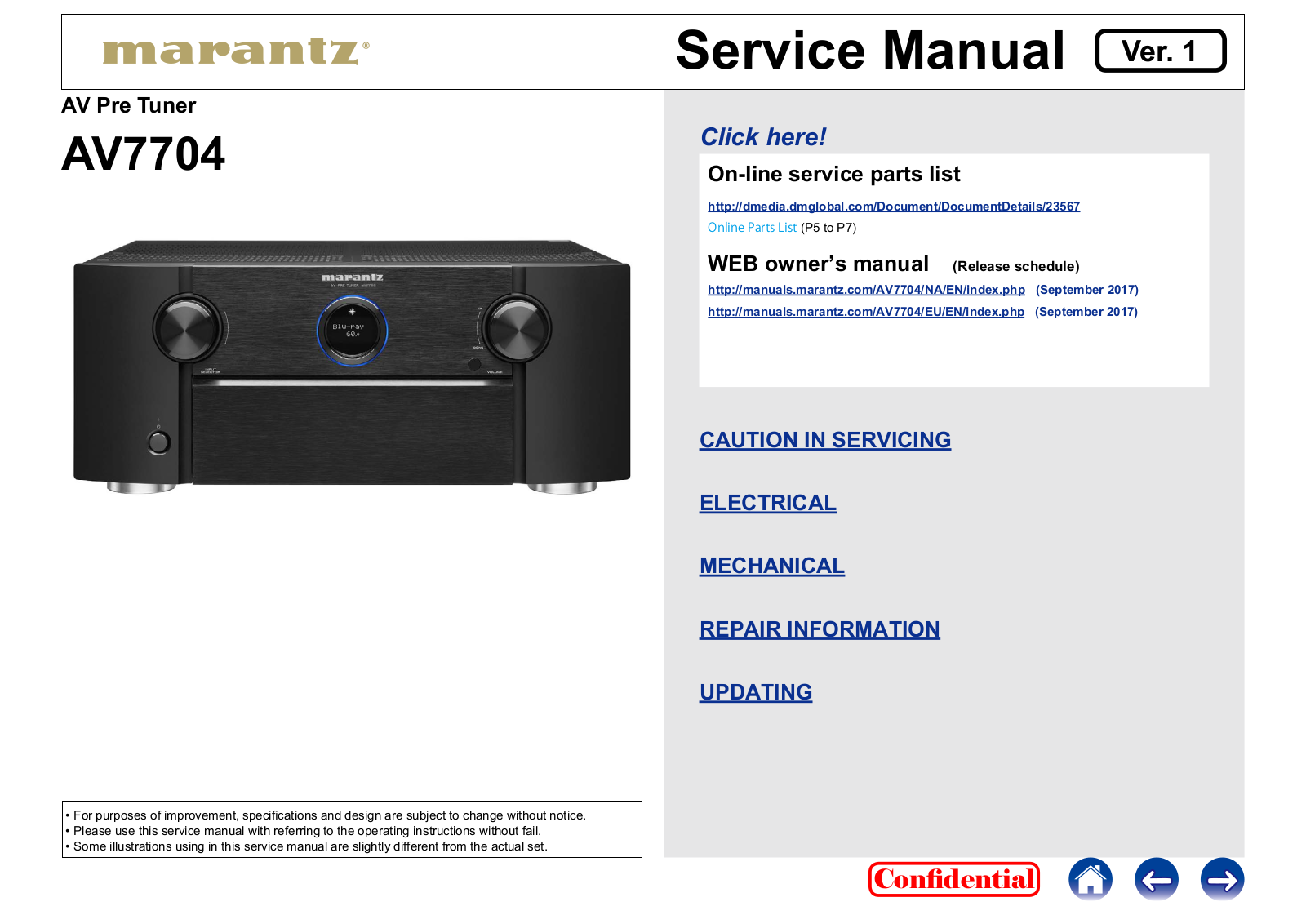 Marantz AV7004 Service Manual