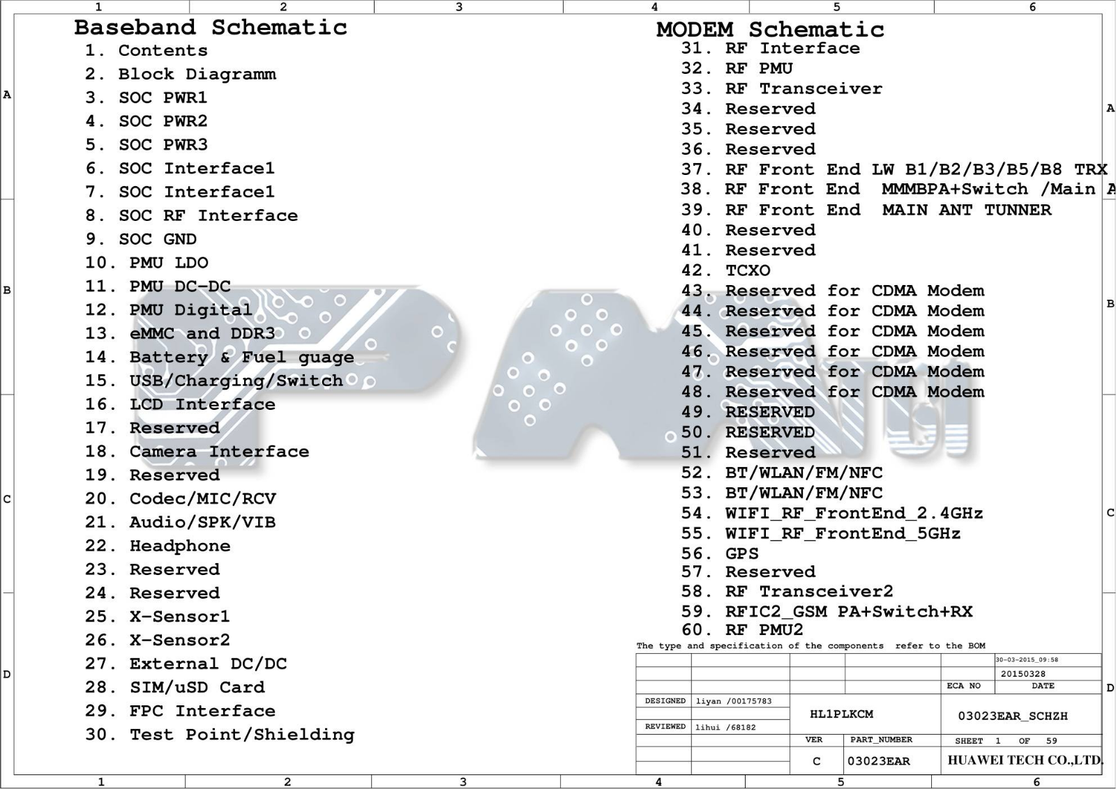 Huawei HL1PLKCM Schematic