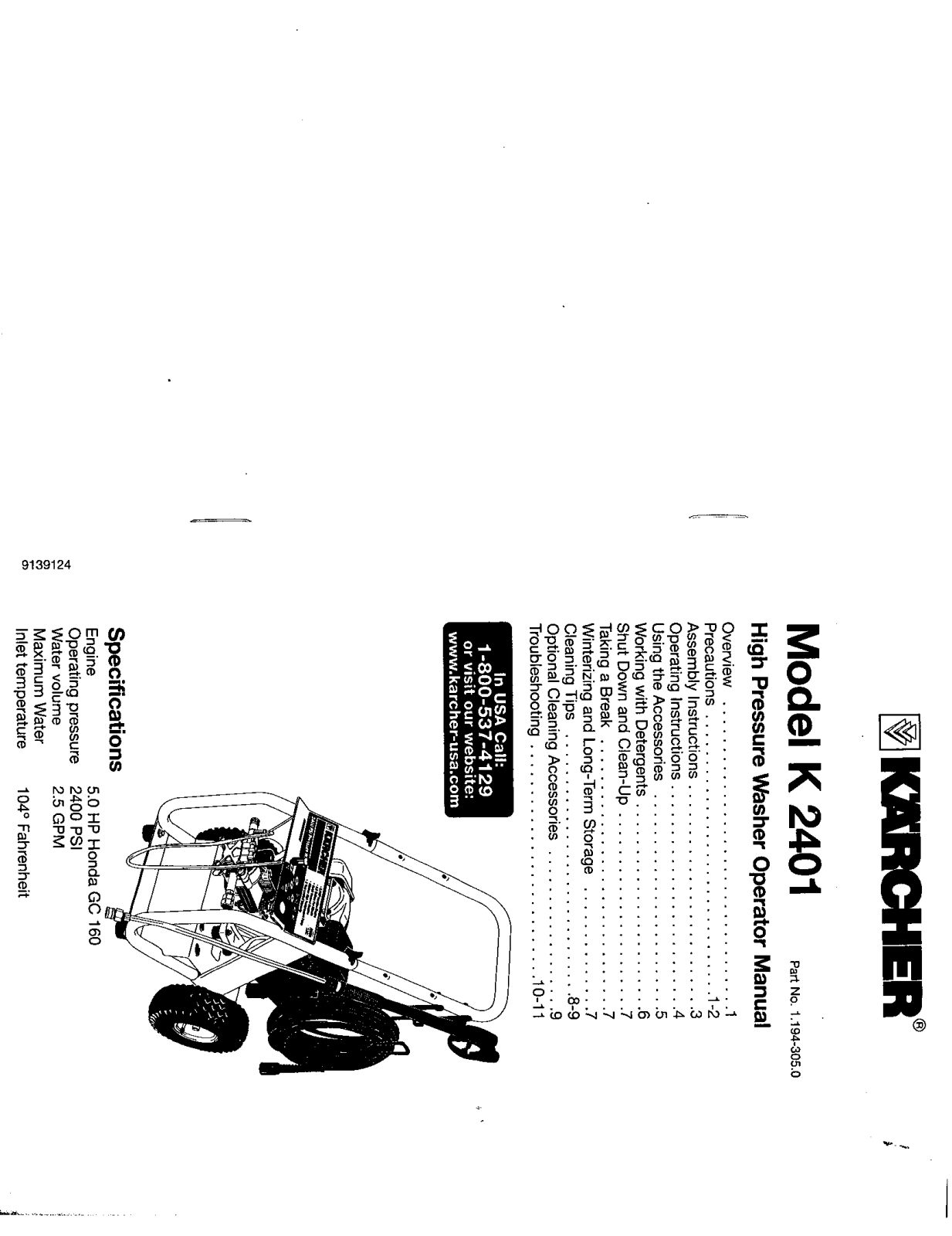 Karcher K 2401 User Manual