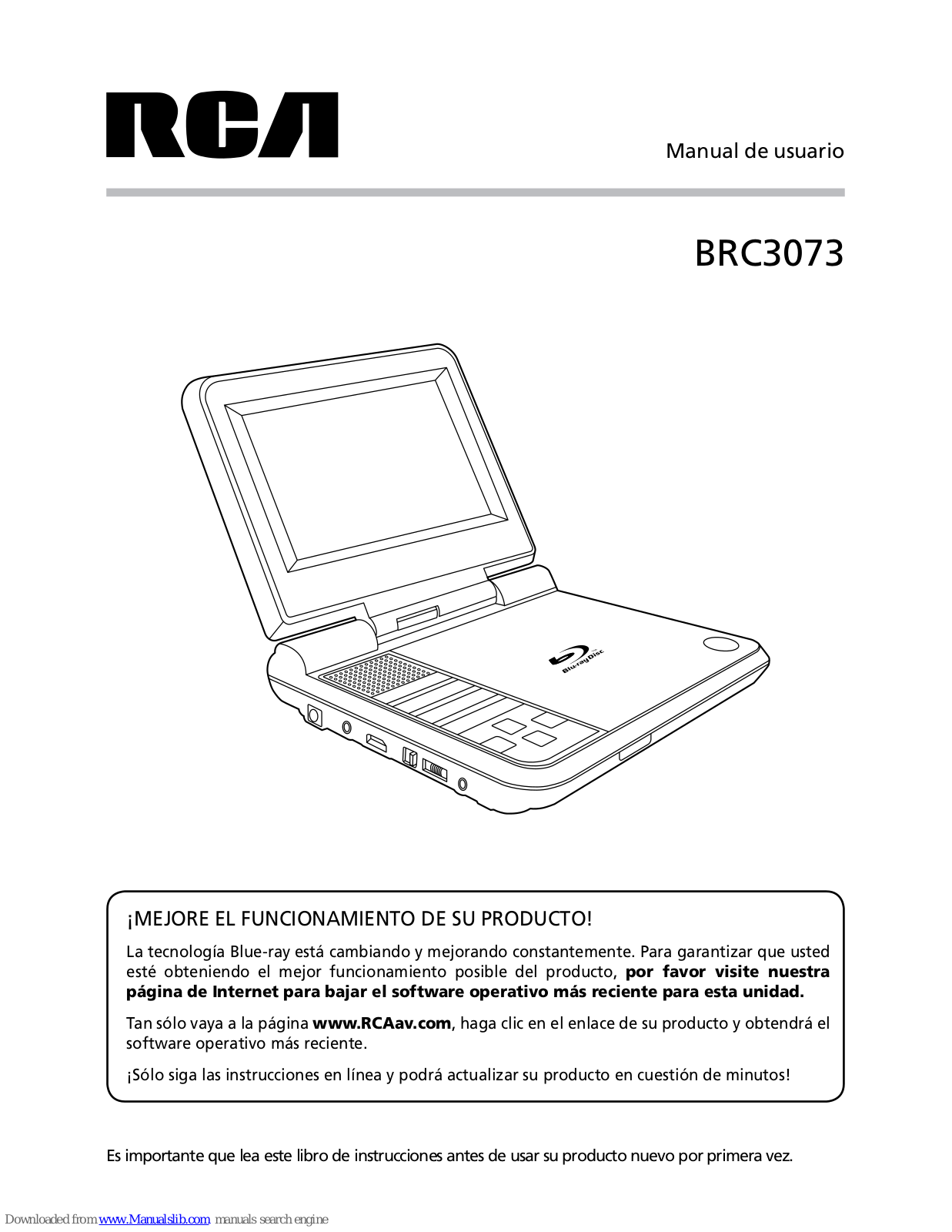 RCA BRC3073 Manual De Usuario