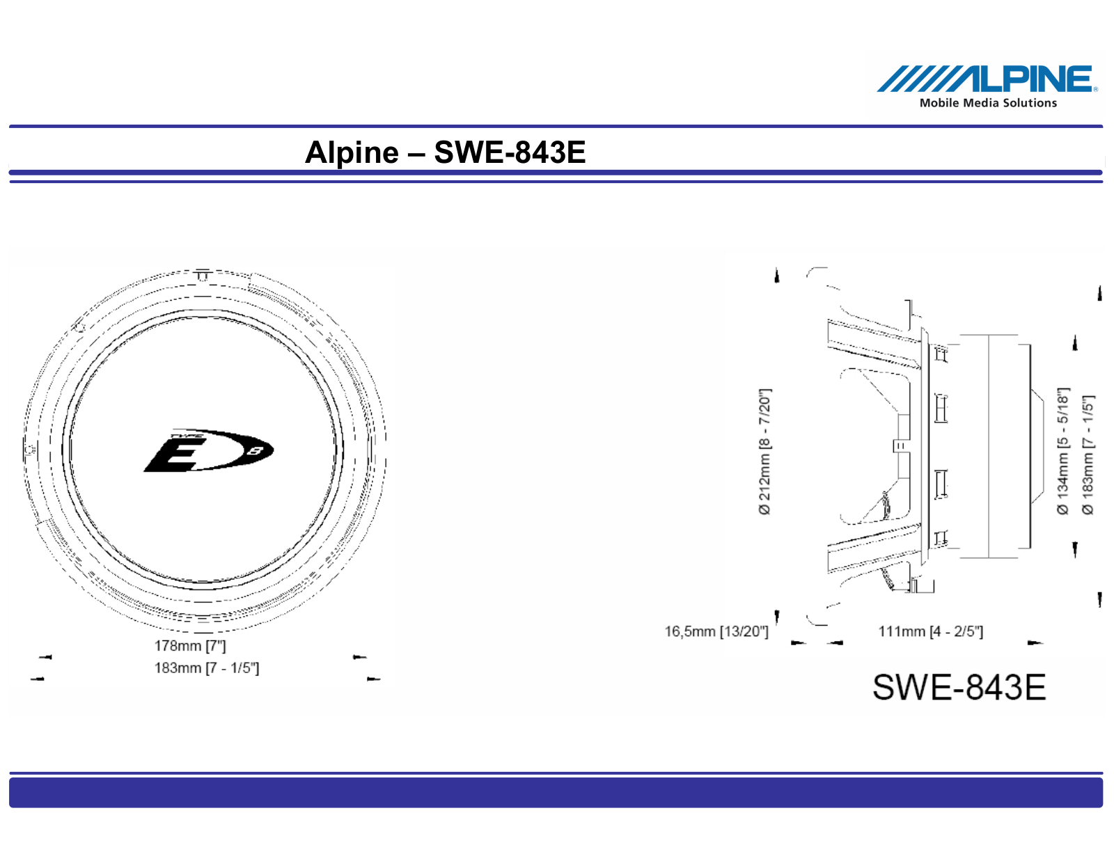 Alpine SWE-0843E User Manual