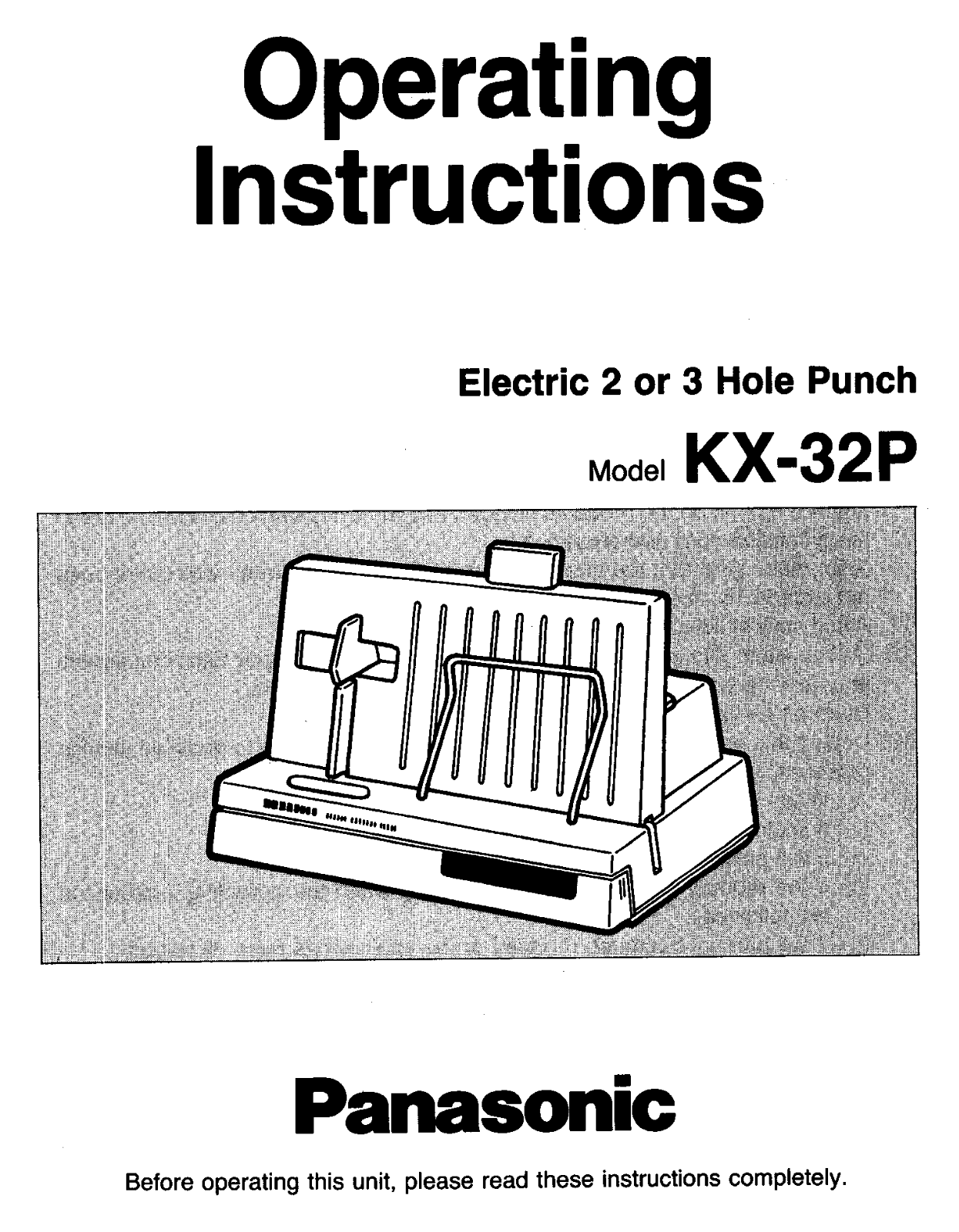 Panasonic kx-32 Operation Manual