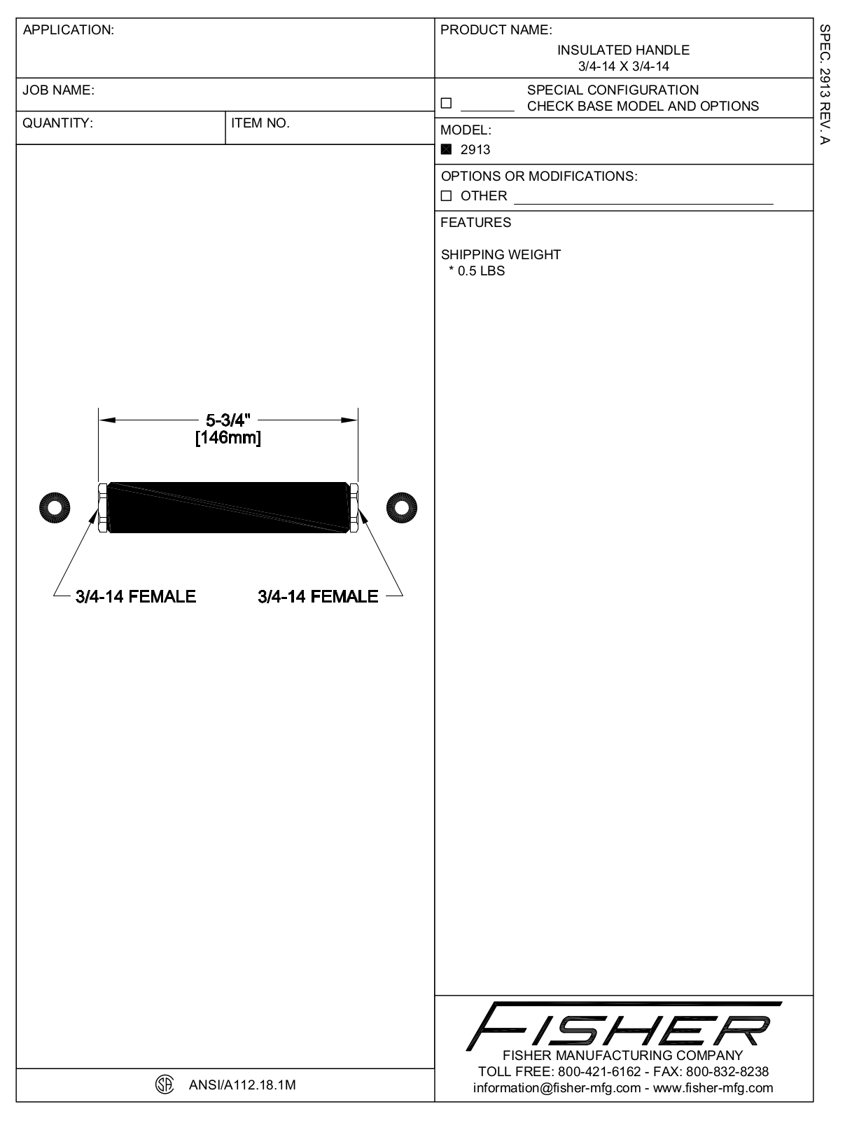 Fisher Manufacturing 2913 User Manual - ManualMachine.com