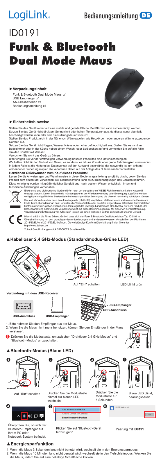 LogiLink ID0191 Manual