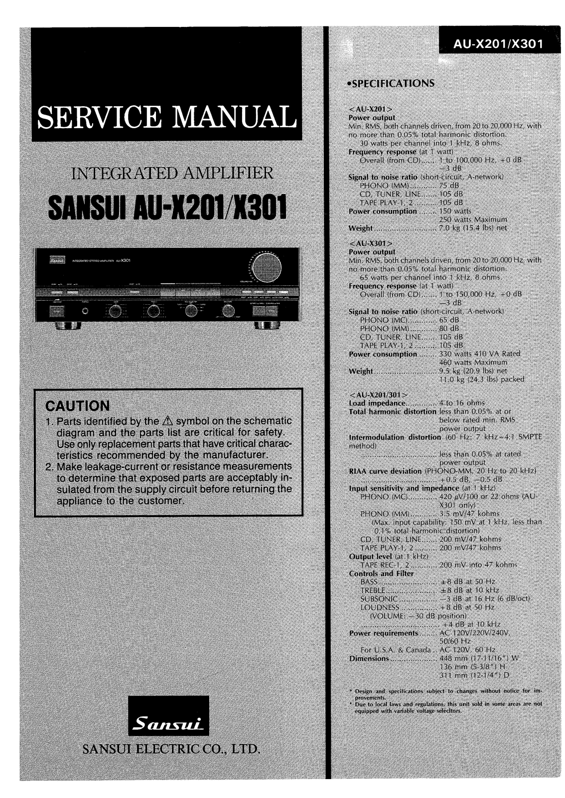 Sansui AUX-201, AUX-301 Service manual