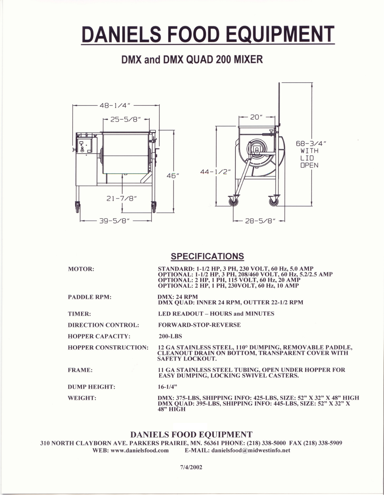 Daniels DMX QUAD-200 User Manual