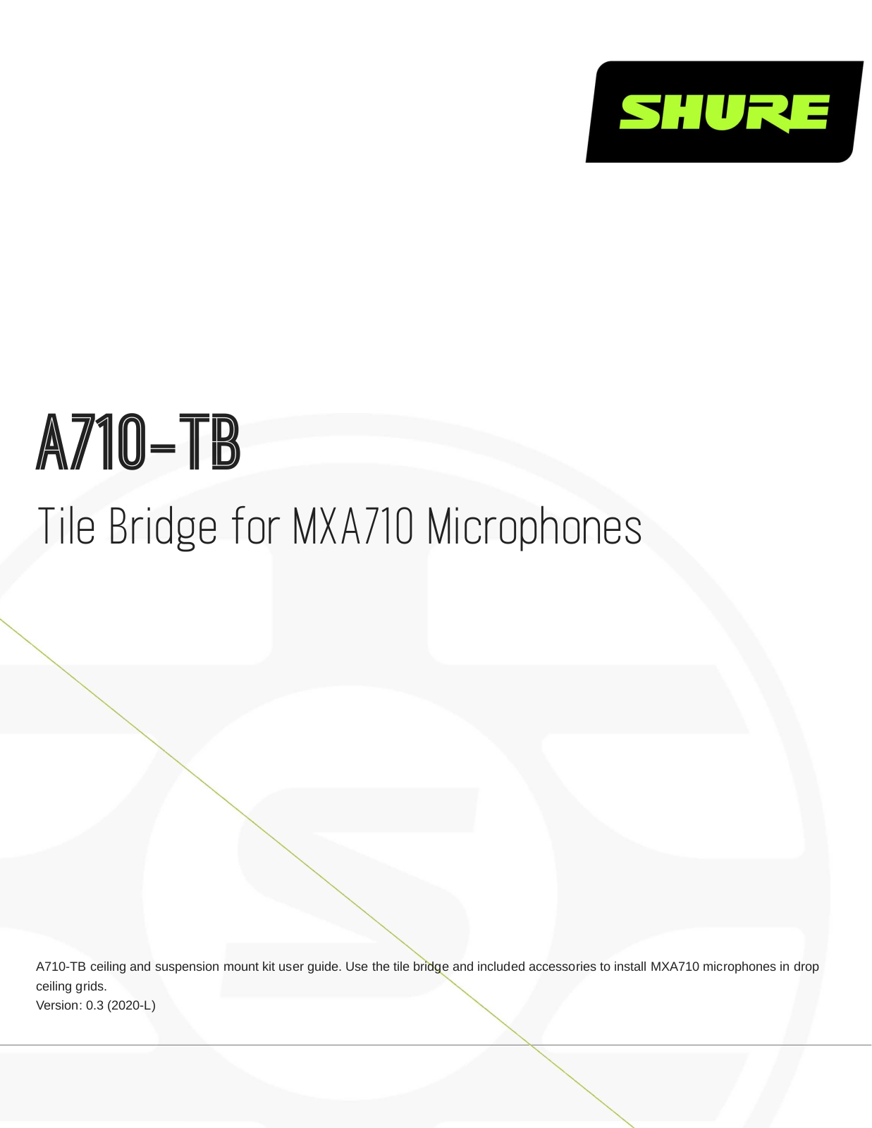 Shure A710-TB User Manual