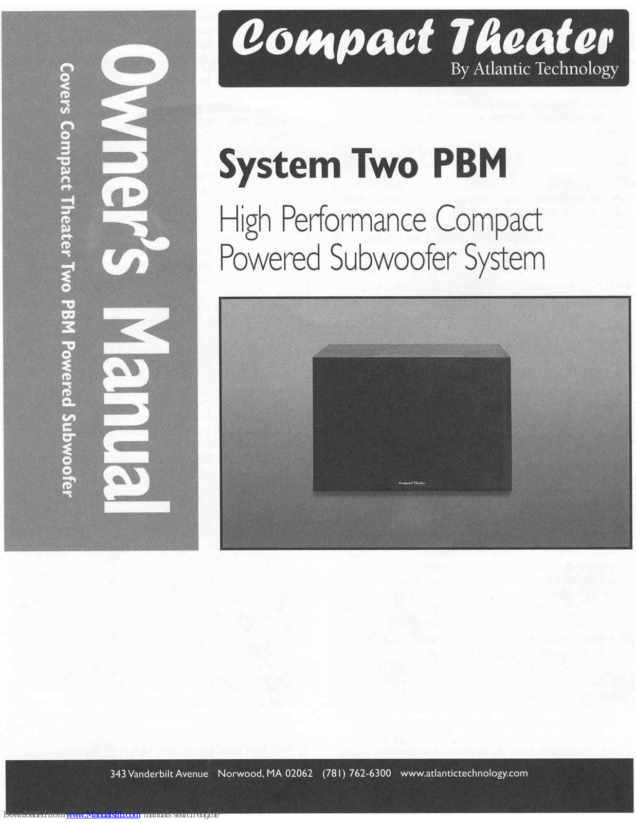 Atlantic Technology System 2 PBM Owner's Manual