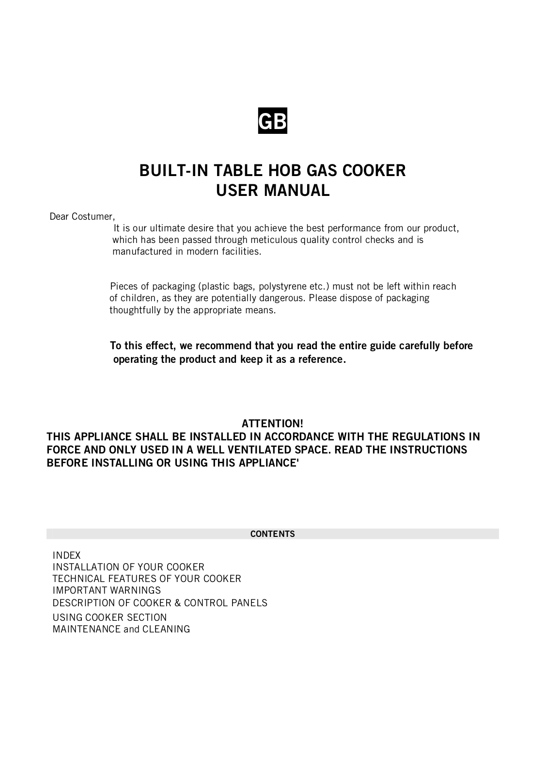 Simfer H45D13V011, H45V35M411 User manual