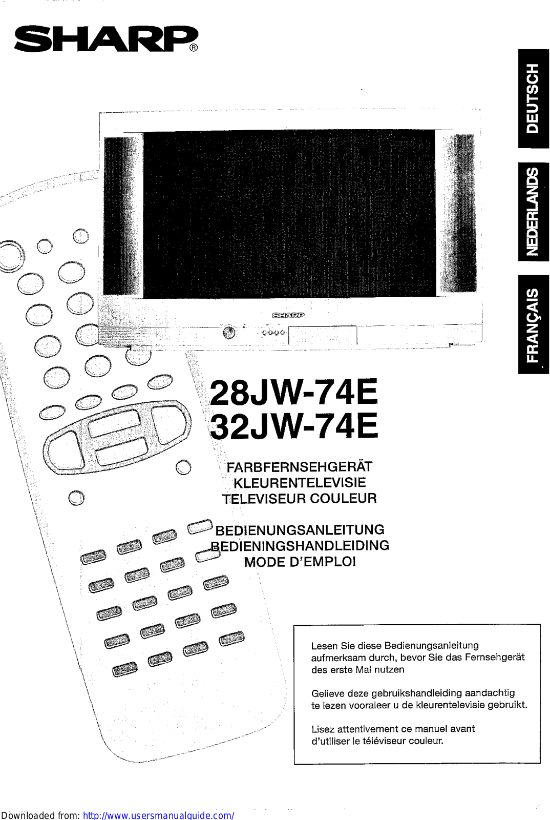 SHARP 28/32JW-74E User Manual