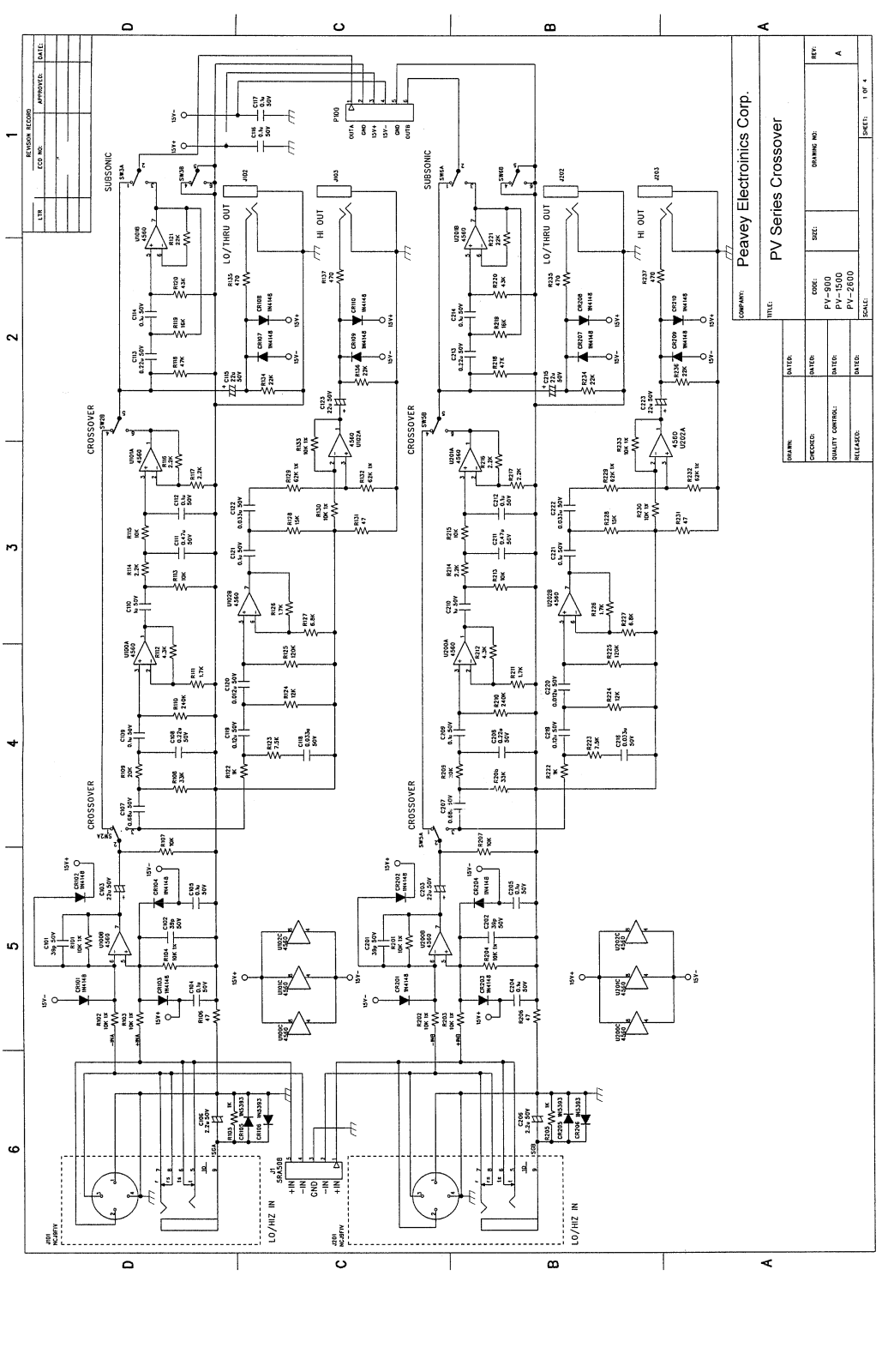 Peavey Electronics PV-2600 Schematic