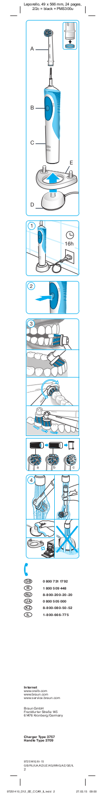 Braun Oral-B Vitality Cross Action, Oral-B Vitality Plus Cross Action User Manual