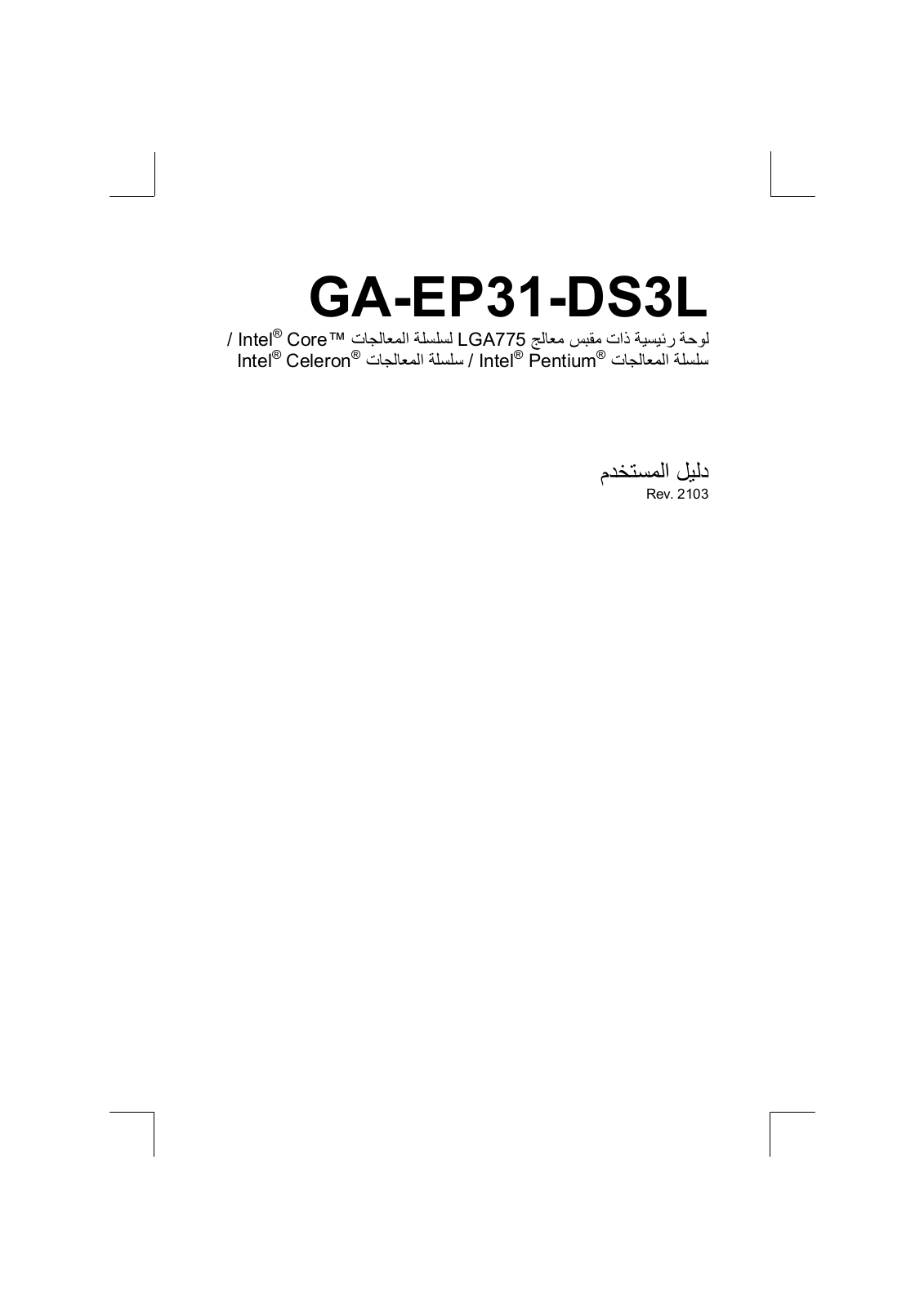 Gigabyte GA-EP31-DS3L User Manual