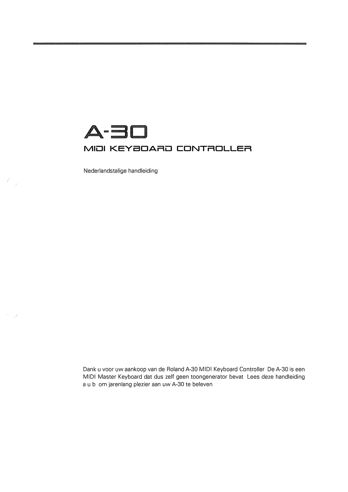 Roland A-30 User Manual