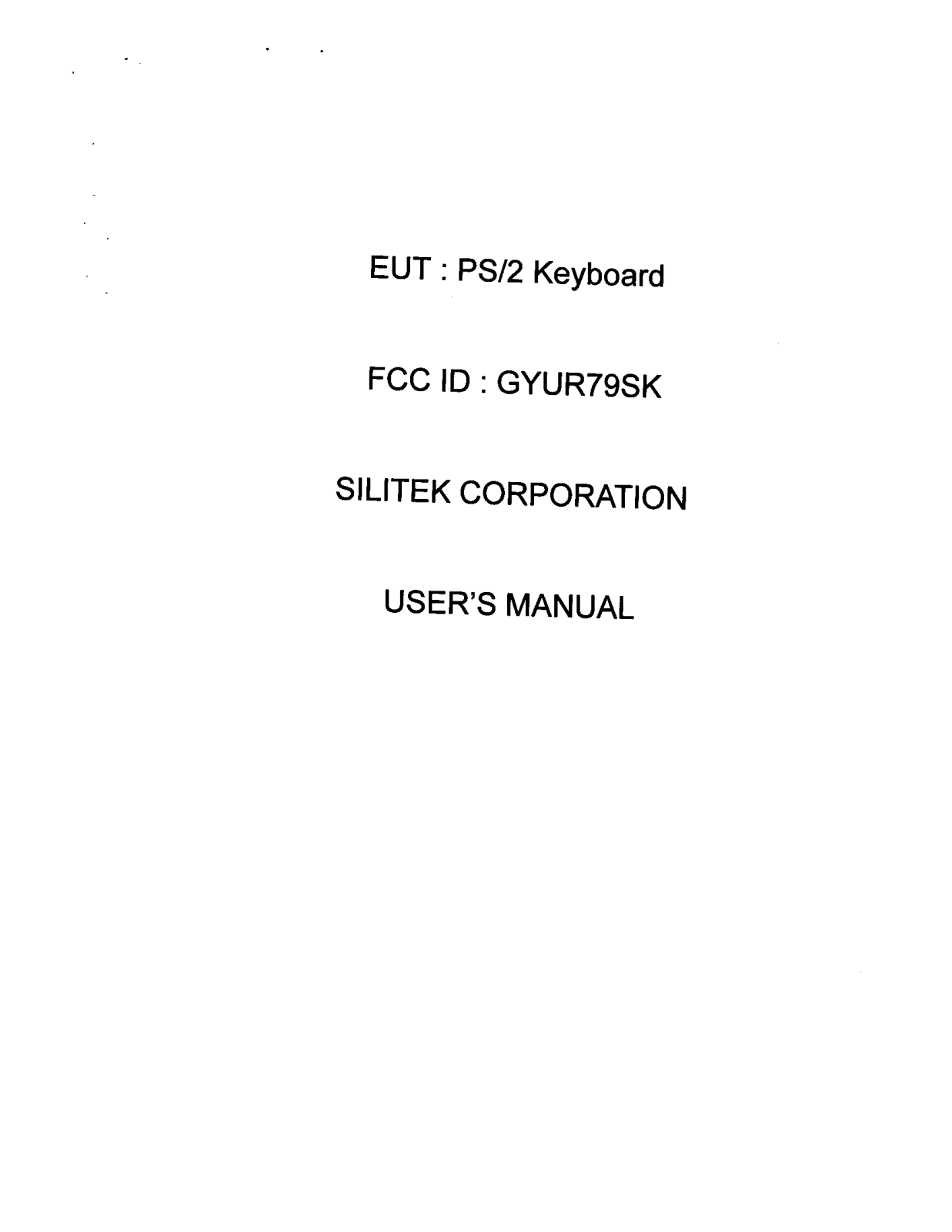 Silitek R79SK Users Manual - ManualMachine.com