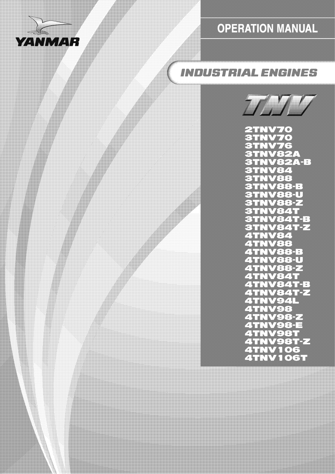 Yanmar 3TNV84T-B, 3TNV88-U, 3TNV84T-Z, 4TNV84, 4TNV88 Operation Manual