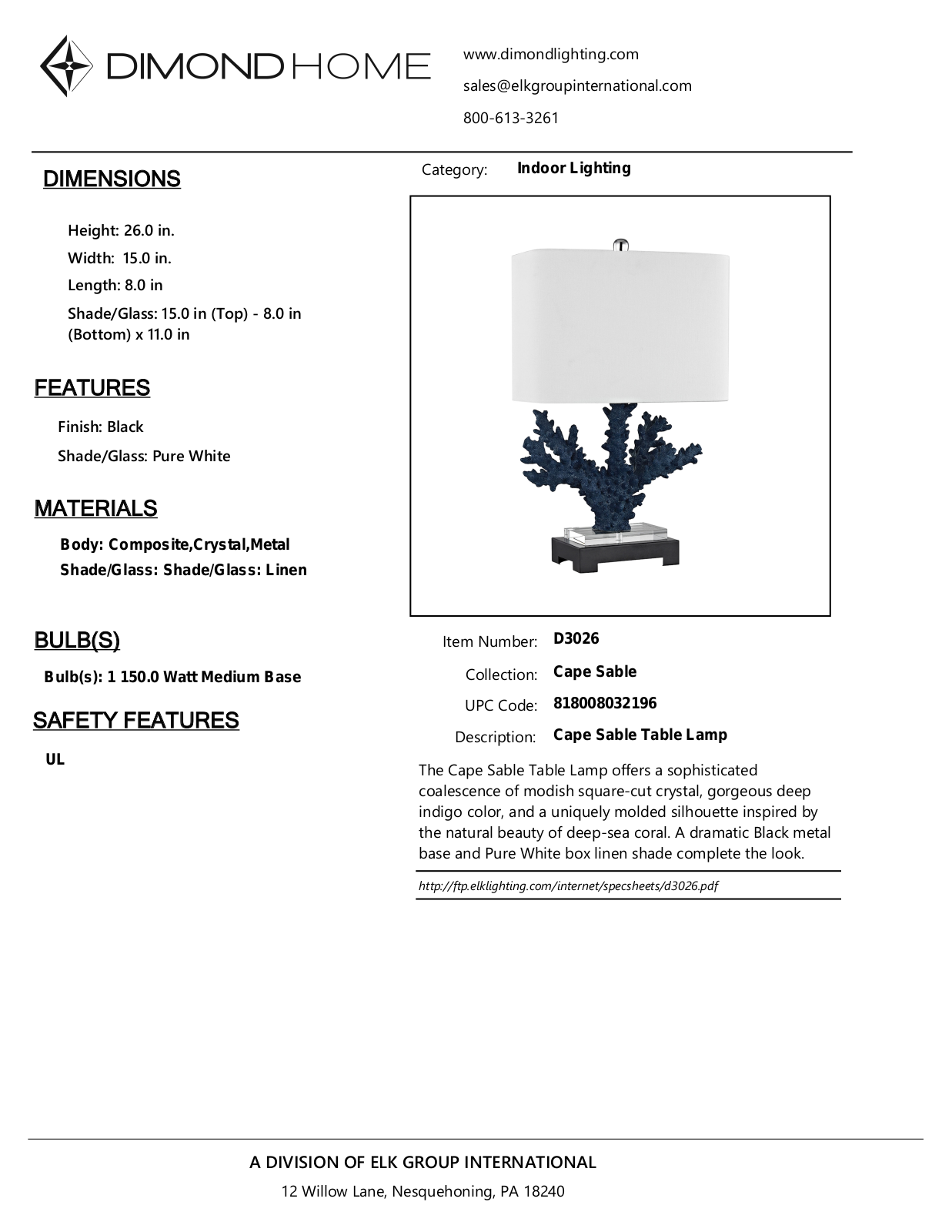 ELK Home D3026 User Manual