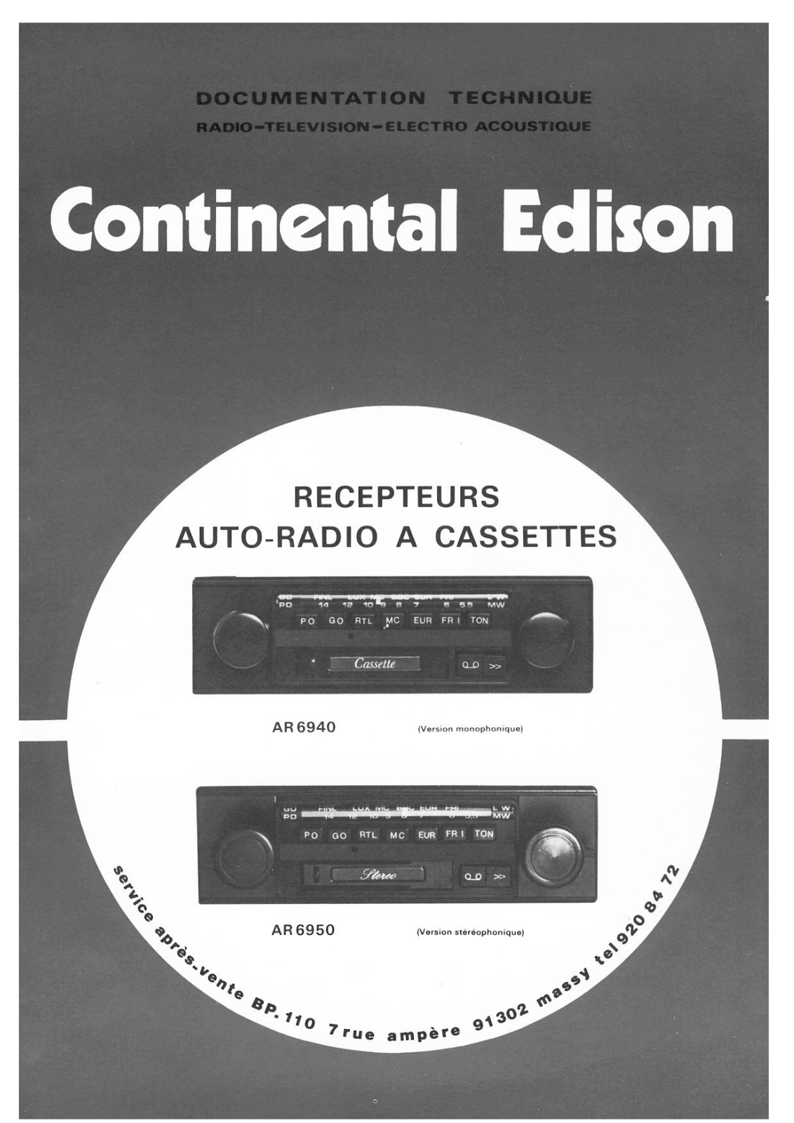 Continental Edison AR-6940 Service Manual