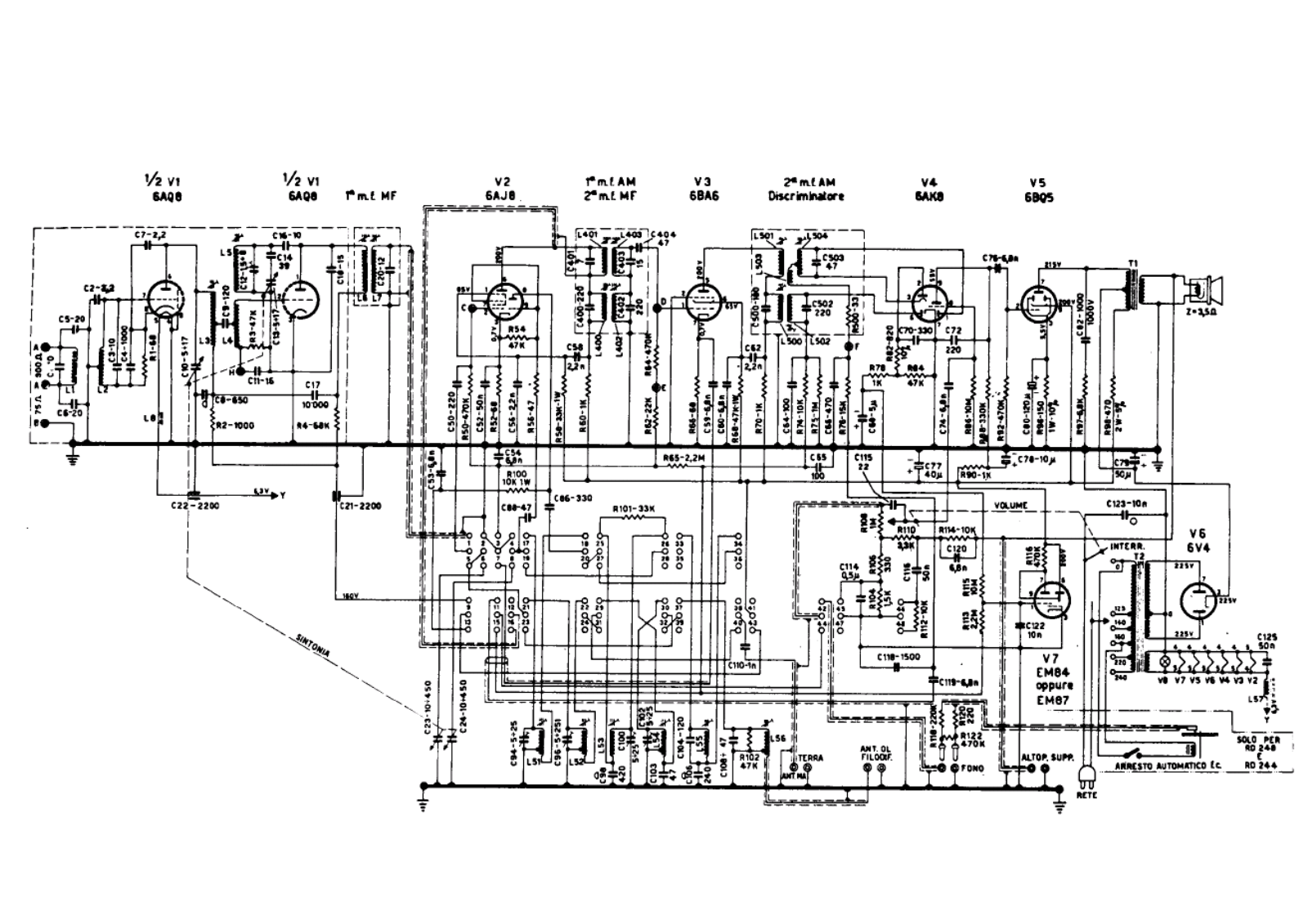 Radiomarelli rd244, rd248 schematic - ManualMachine.com