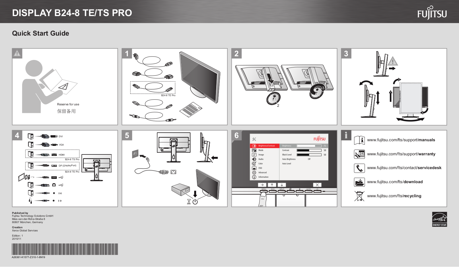 Fujitsu BDL:K1577V140-UK Quick Start Guide